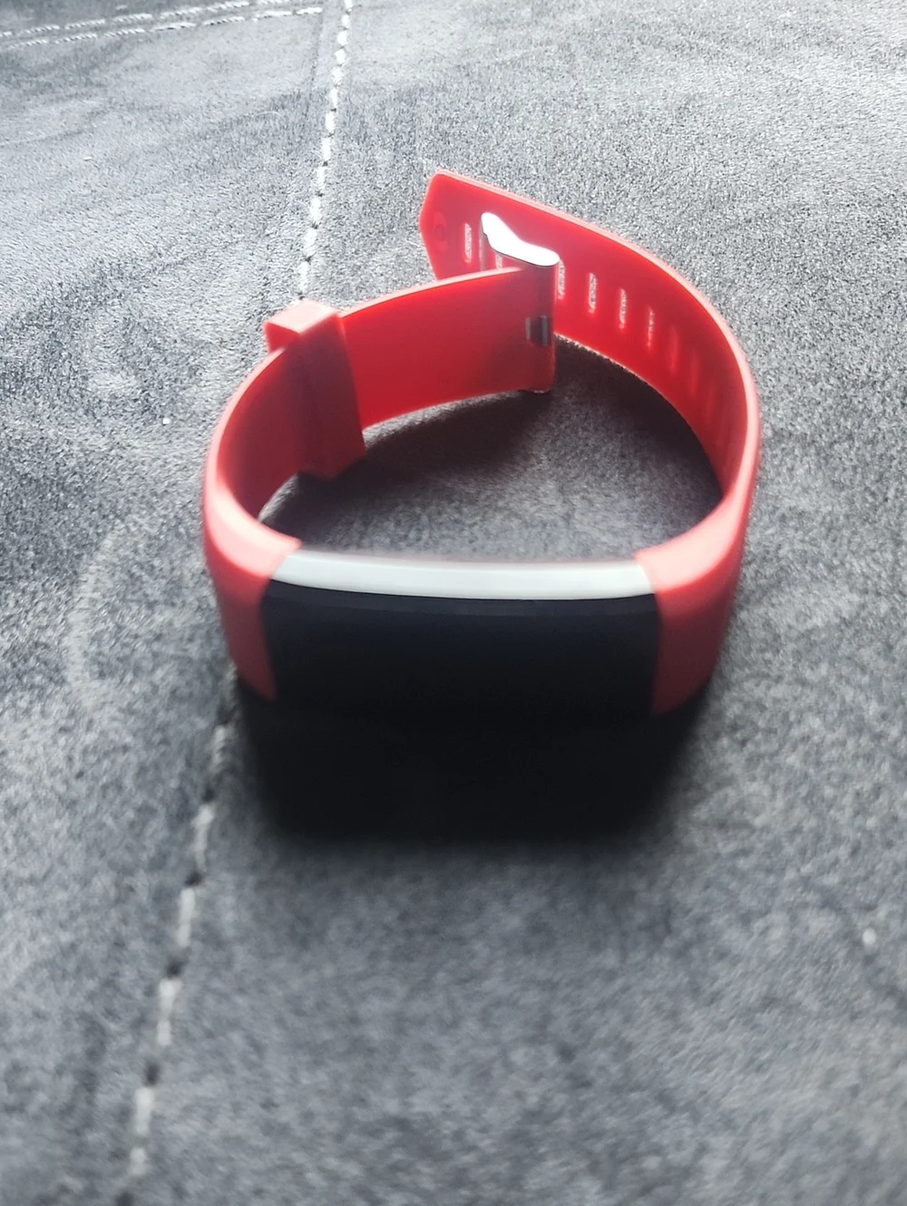 Red Fitness Tracker Wristband with Black Display